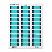 Turquoise Blauwe Pauw Adreslabels Etiket (Full Sheet)
