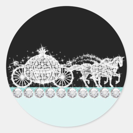 Turquoise Blauwe Prinses Stickers (Voorkant)