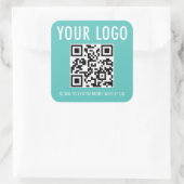 Turquoise Blauwe QR-code Stickers Aangepast Logo V (Tas)
