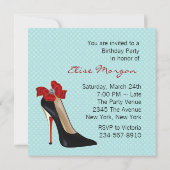 Turquoise Blauwe Rode Zwarte Hoge Hakken Schoen Ve Kaart (Achterkant)