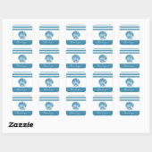 Turquoise blauwe schelp strand bedankt script vierkante sticker (Vel)