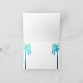 Turquoise Blauwe Sinaasappel Palm Boom Bedankkaart (Binnen)