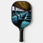 Turquoise blauwe stoelen pickleball paddle (Achterkant)