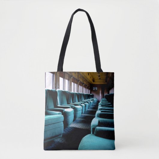 Turquoise Blauwe Stoelen Tote Bag (Voorkant)