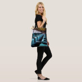 Turquoise Blauwe Stoelen Tote Bag (Op model)