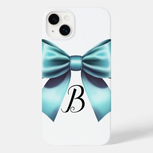Turquoise Blauwe Strik Elegante Bruids Shower Huwe Case-Mate iPhone Case (Achterkant)