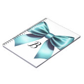 Turquoise Blauwe Strik Elegante Bruidsfeest Bruilo Notitieboek (Linkerzijde)