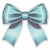 Turquoise Blauwe Strik Elegante Bruidsfeest Bruilo Sticker (Voorkant)