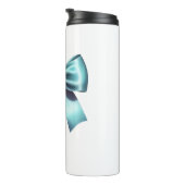 Turquoise Blauwe Strik Elegante Bruiloft Bruidsfee Thermosbeker (Geroteerd rechts)