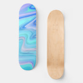 Turquoise & Blauwe Stromende Strepen Skate Deck (Voorkant)