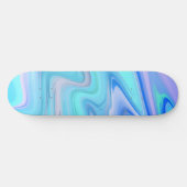 Turquoise & Blauwe Stromende Strepen Skate Deck (Horizontaal)
