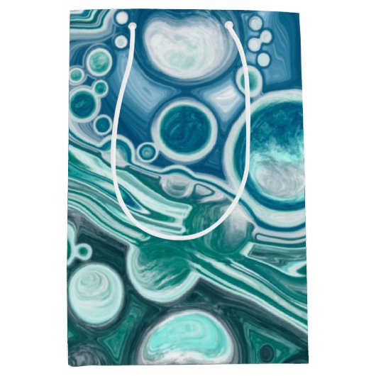 Turquoise Blauwe Teal Oceaan Wervelingen Medium Cadeauzakje