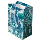 Turquoise Blauwe Teal Oceaan Wervelingen Medium Cadeauzakje (Achterkant Gekanteld)