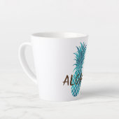 Turquoise Blauwe Tropische Ananas Aloha Latte Mok (Linkerhoek)