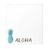 Turquoise Blauwe Tropische Ananas Aloha Notitieblok (Voorkant)
