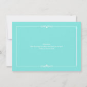 Turquoise Blauwe Trouw Rehearsal Dinner Uitnodigin Kaart (Achterkant)