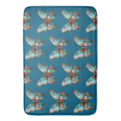 Turquoise blauwe vlinders badmat (Voorkant Verticaal)