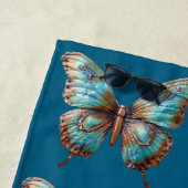 Turquoise blauwe vlinders strandlaken (In situ)