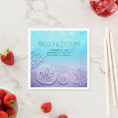 turquoise blauwe waterverf bruiloft papieren serve servet (Insitu)