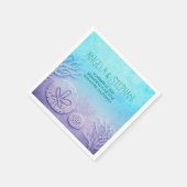 turquoise blauwe waterverf bruiloft papieren serve servet (Hoek)