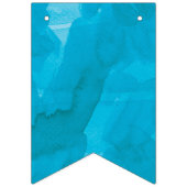 Turquoise Blauwe Waterverf Gelukkige Verjaardag Vlaggetjes (Eerste vlag)