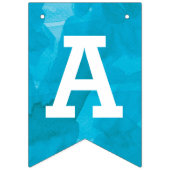 Turquoise Blauwe Waterverf Gelukkige Verjaardag Vlaggetjes (Derde vlag)