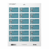 Turquoise Blauwe Witte Sneeuwvlokken Blauwe Kerst  Etiket (Full Sheet)
