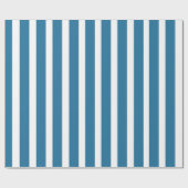 Turquoise Blauwe & Witte Verticale Streep Inpakpap Cadeaupapier (Vlak)