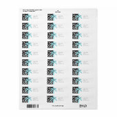 Turquoise Blauwe Zebra Adreslabels Etiket (Full Sheet)