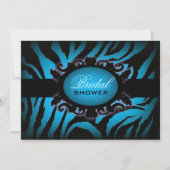turquoise Blauwe zebra print Chic Vrijgezellenfees Kaart (Voorkant)