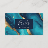 Turquoise Blauwgroen Agaat Vlechten Visitekaartje (Voorkant)