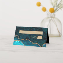 Turquoise Blauwgroen Agaat Wedding Place Card