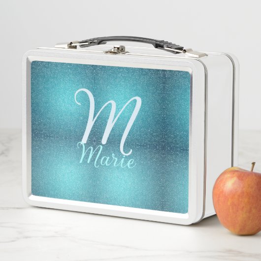 Turquoise blauwgroen agate aqua monogram letter te (In situ)