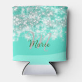 Turquoise blauwgroen agate aqua monogram letter te blikjeskoeler (Voorkant)