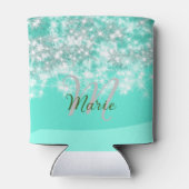 Turquoise blauwgroen agate aqua monogram letter te blikjeskoeler (Achterkant)