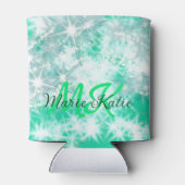 Turquoise blauwgroen agate aqua monogram letter te blikjeskoeler (Achterkant)
