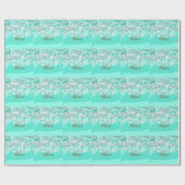Turquoise blauwgroen agate aqua monogram letter te cadeaupapier (Vlak)