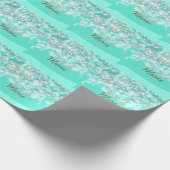 Turquoise blauwgroen agate aqua monogram letter te cadeaupapier (Hoek)
