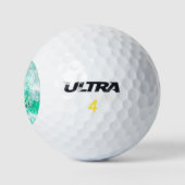 Turquoise blauwgroen agate aqua monogram letter te golfballen (Logo)