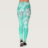 Turquoise blauwgroen agate aqua monogram letter te leggings (Achterkant)