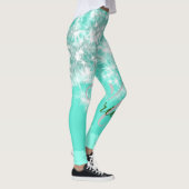 Turquoise blauwgroen agate aqua monogram letter te leggings (Rechts)