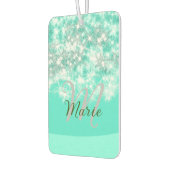 Turquoise blauwgroen agate aqua monogram letter te luchtverfrisser (Links)