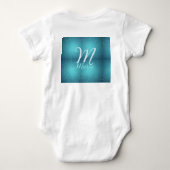 Turquoise blauwgroen agate aqua monogram letter te romper (Achterkant)