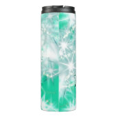 Turquoise blauwgroen agate aqua monogram letter te thermosbeker (Achterkant)