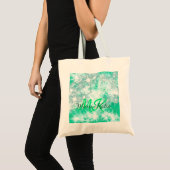 Turquoise blauwgroen agate aqua monogram letter te tote bag (Voorkant (product))