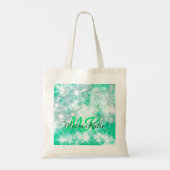 Turquoise blauwgroen agate aqua monogram letter te tote bag (Achterkant)