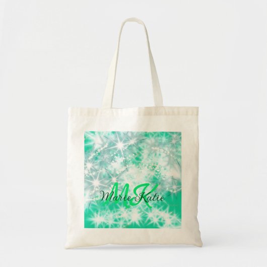 Turquoise blauwgroen agate aqua monogram letter te tote bag (Voorkant)