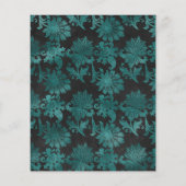  Turquoise - Blauwgroen Black en Silver Floral Flyer (Achterkant)