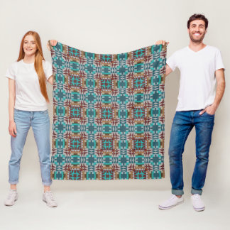 Turquoise Blauwgroen Blauw Donkerrood Bruin Grijs  Fleece Deken