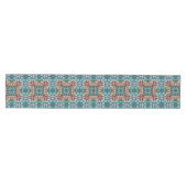 Turquoise Blauwgroen Blauw Donkerrood Bruin Grijs Medium Tafelloper (Horizontaal)